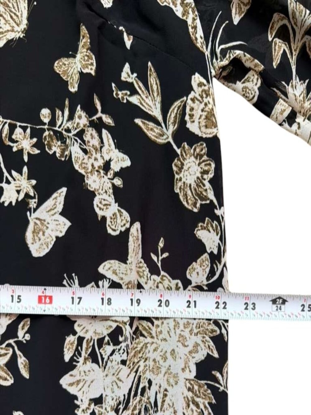 Nametshe Womens Plus Size 18 Black Floral Botanical Long Sleeve Dress - Picture 7 of 8